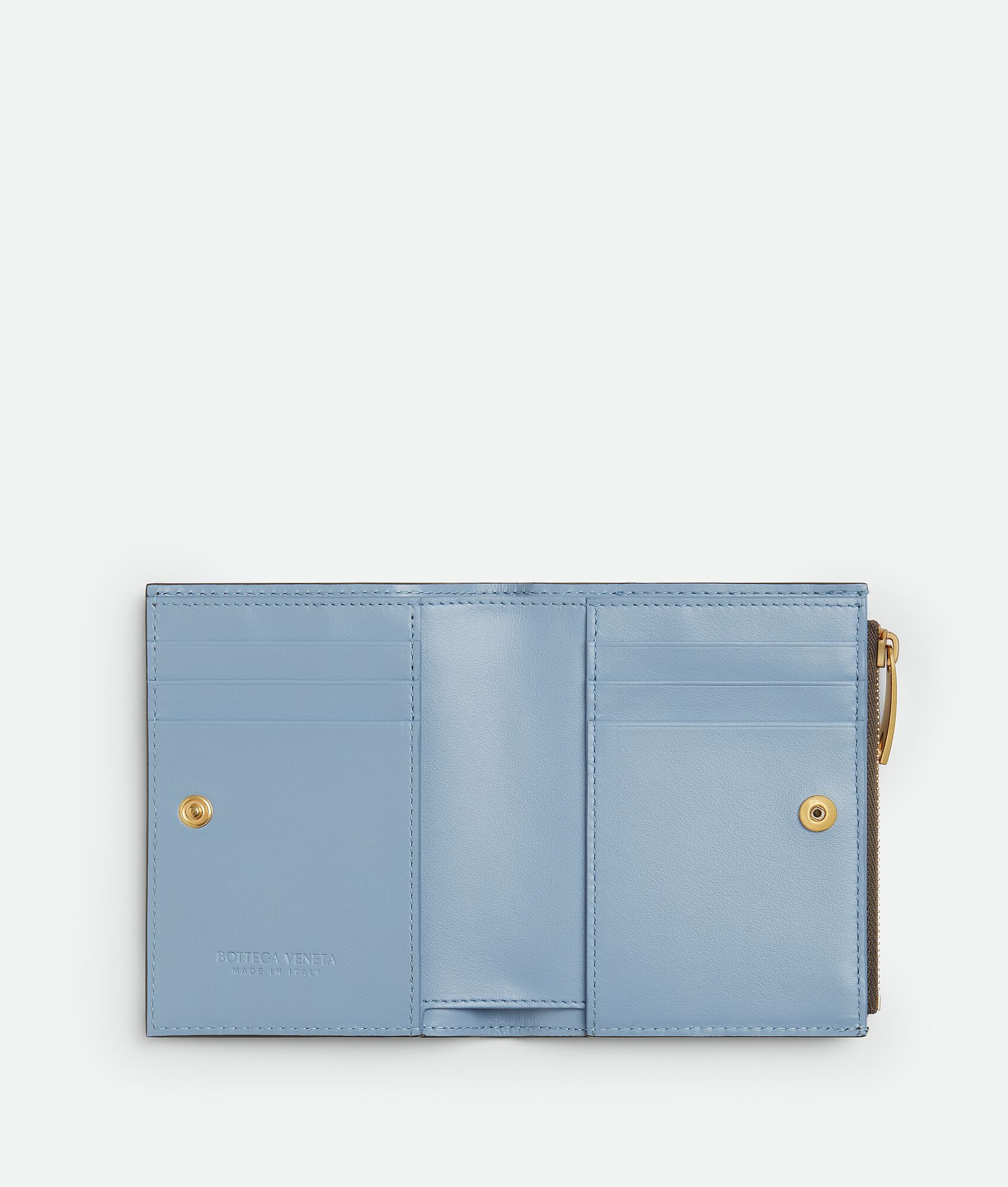 ボッテガヴェネタ 二つ折り 財布 イントレチャート ネイビー レザー