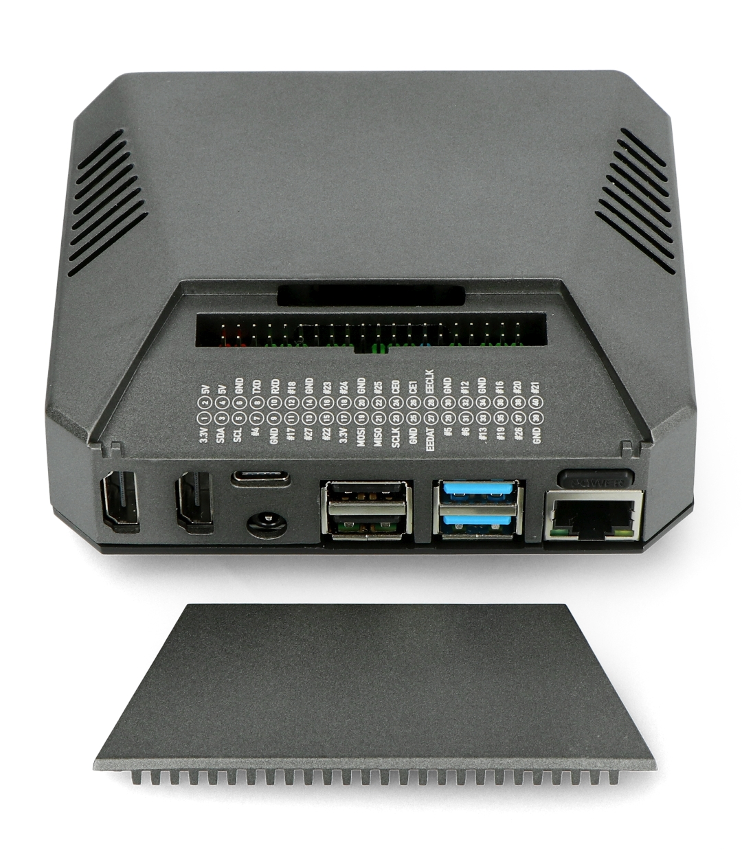 Raspberry Pi 4 aluminum case with fan - Argon One V2 - grey