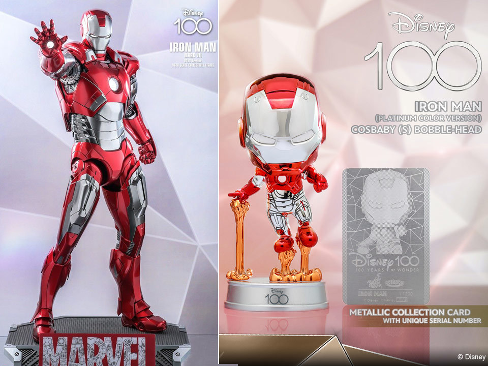 ホットトイズ ディズニー100 アイアンマン・マーク7プラチナカラー