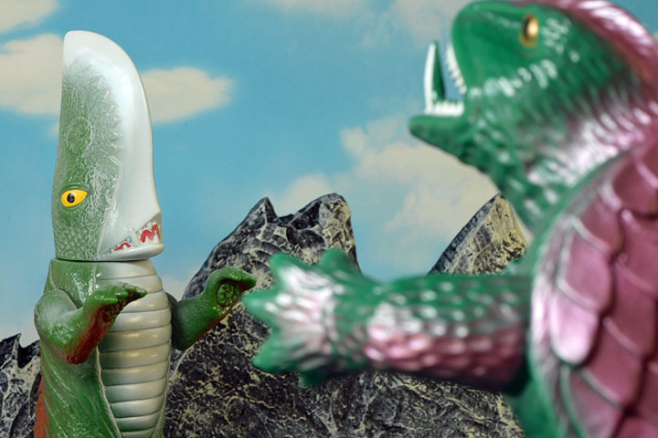 マルサン ギロン 茶/ソフビ 激レア☆マルサン復刻ソフビ☆大悪獣ギロン☆