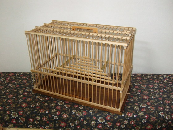 職業手作り 小型竹鳥かご. 竹かご. 木と竹でできた鳥かご | 森重生活