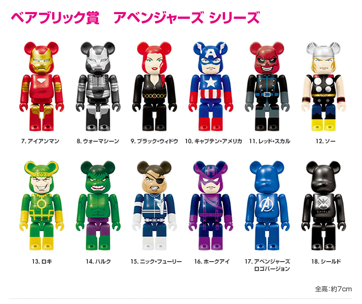 マーベル・ベアブリックくじ発売!!!スパイダーマン・アベンジャーズ +
