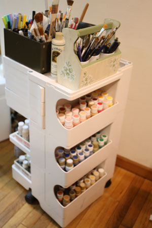 トールペイント 絵の具収納 アイアンの絵の具ラック