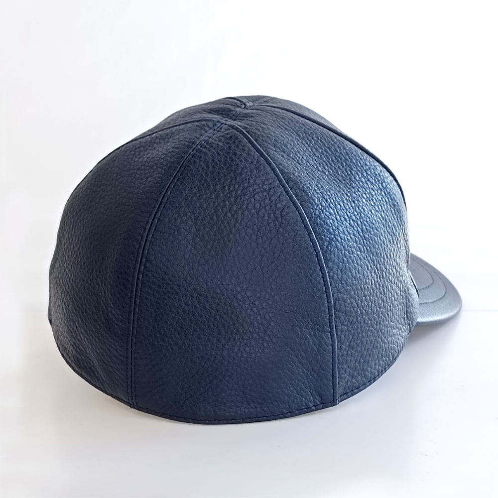 エゾシカ革のキャップ タートル型 【ネイビー】 | エゾシカ革の帽子