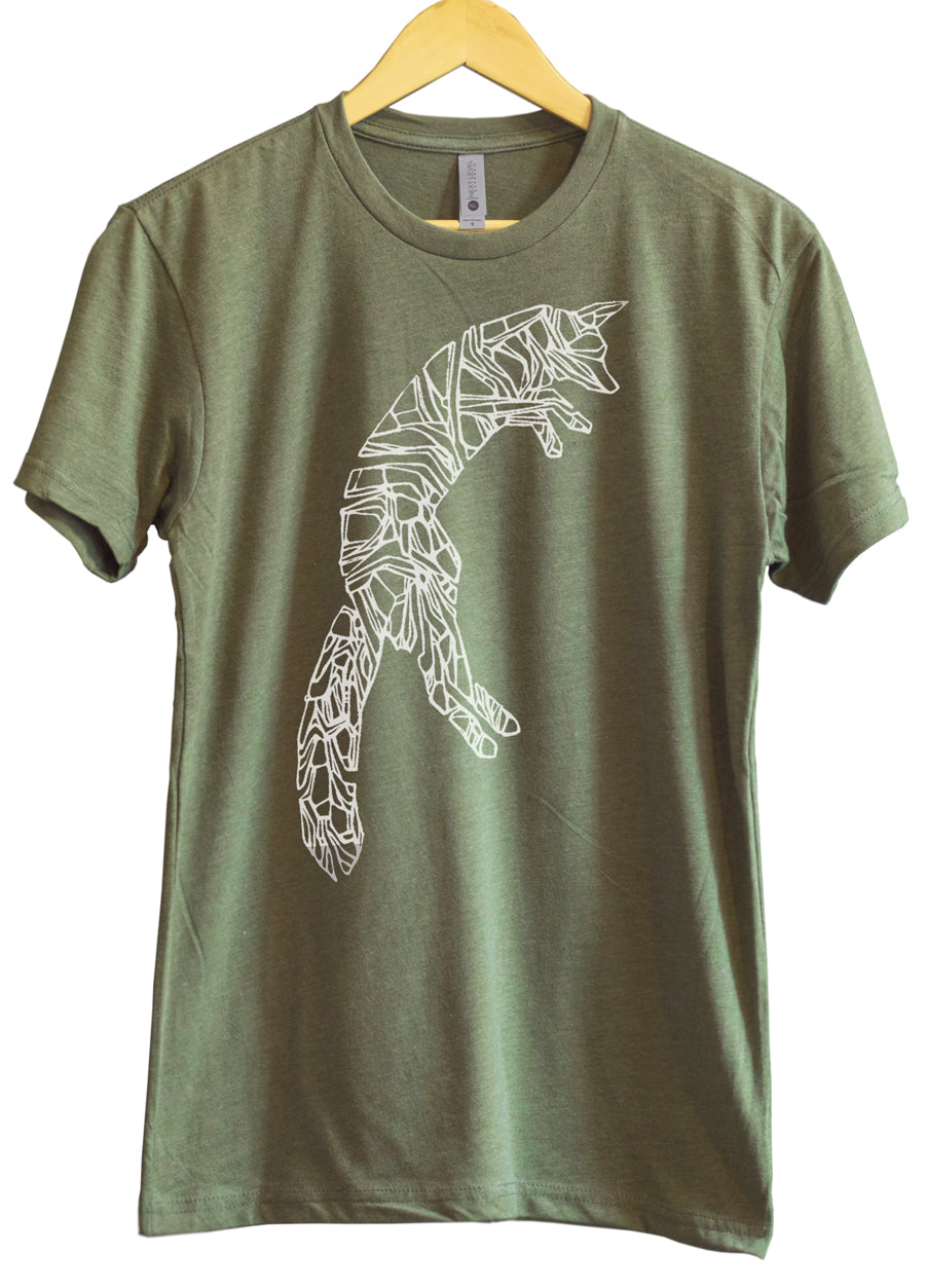 Arctic Fox | Hand Printed Adult Graphic T-Shirt by Blackhare