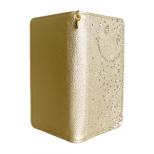 Smartphone Case M/Synthetic leather/Smiley Sparkling(Gold