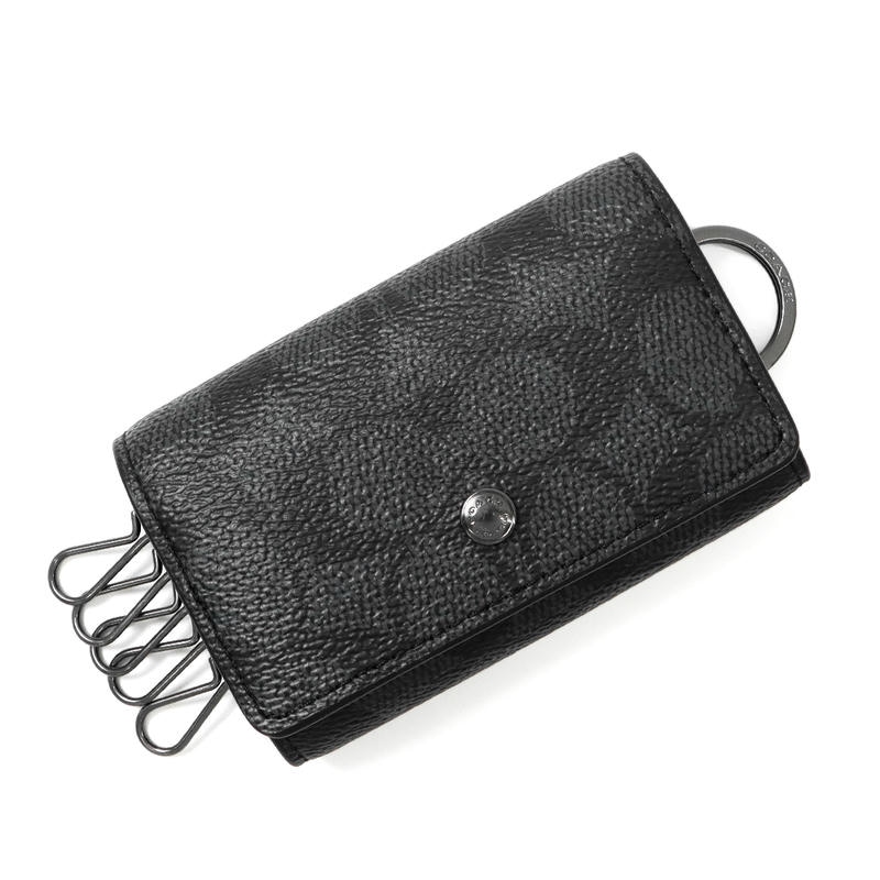 Brandol / COACH コーチ キーケース シンプル レザー ブラック F76741