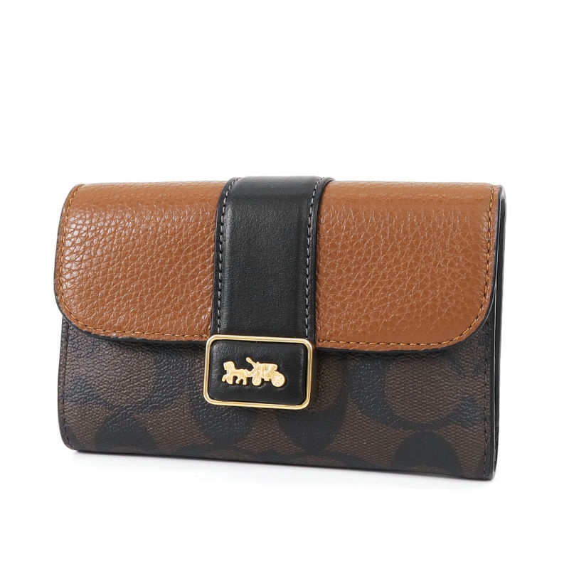 Brandol / COACH コーチ 折り財布 シグネチャー 馬車ロゴ ライト