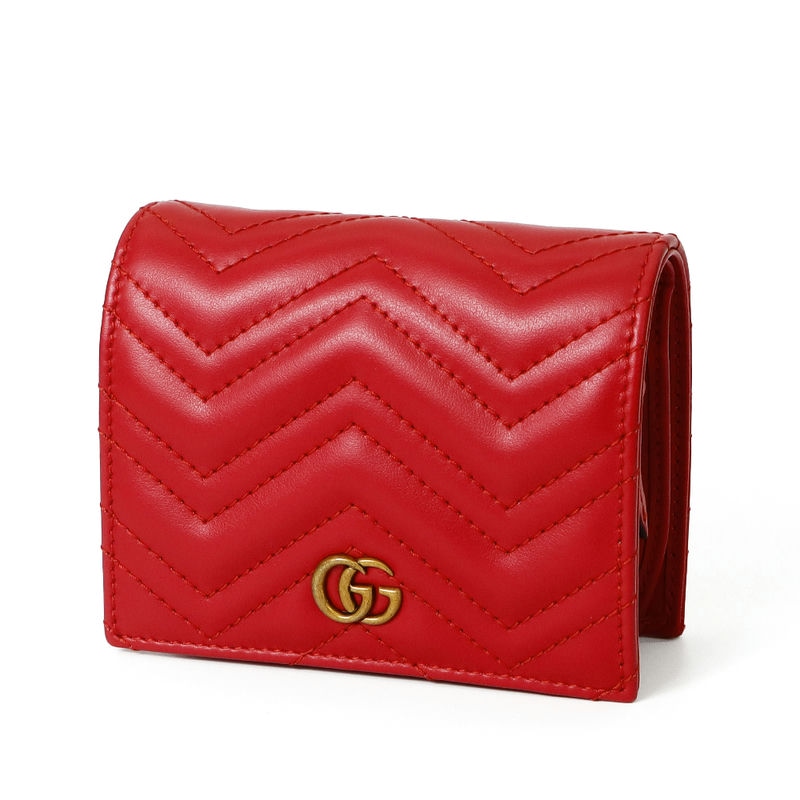 Brandol / GUCCI グッチ 二つ折り財布 GGマーモント レザー 小銭入れ付