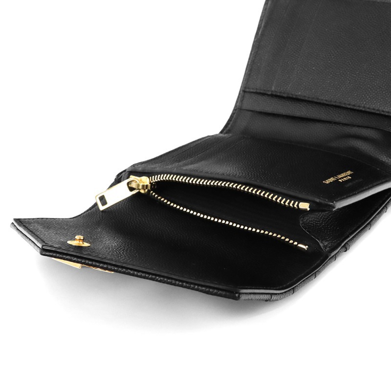 専用】 SAINT LAURENT キルティング 三つ折り財布 ブラック 【公式通販】