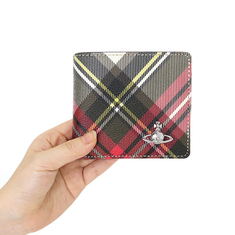 Vivienne Westwood 二つ折り財布 赤/黒/白/青 チェック柄 Vivienne
