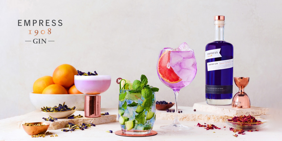 ブルーからピンクへ色が変化する プレミアムクラフトジン 『エンプレス