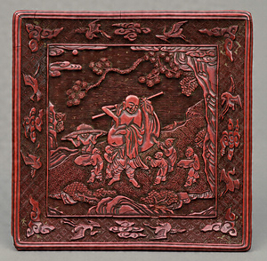 山水人物彫竹筆立 文化遺産オンライン