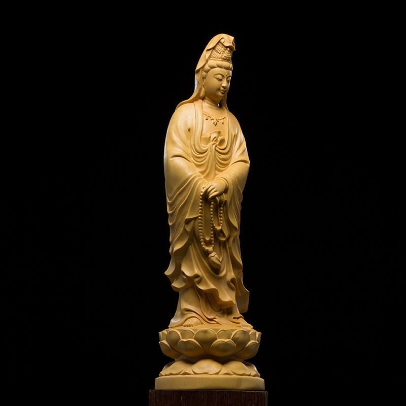 黄楊 6寸 立千手観音 #079 黄楊6寸立千手観音 #079