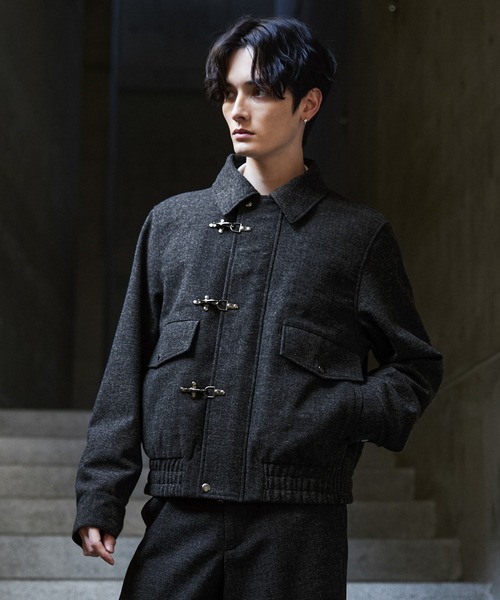 CLEL（クレイル）の「【CLEL】Wool Blend Herringbone Tweed Fireman