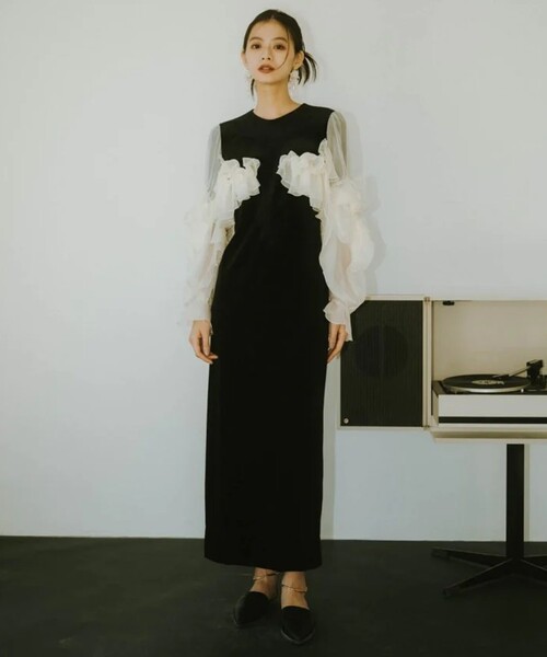 Knuth Marf/クヌースマーフ】2way chiffon docking one piece/2way