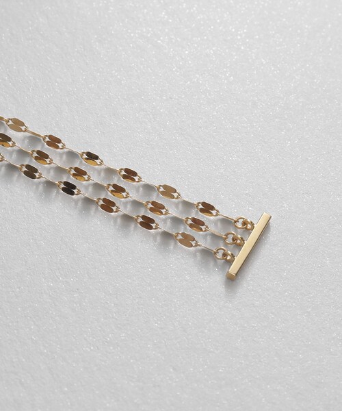 K10フラワークロスチェーン3連 スタッドピアス（ピアス（両耳用