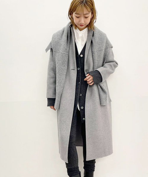 ピュアルセシン ハンドメイド風ウール チェスターコート グレー 11/29