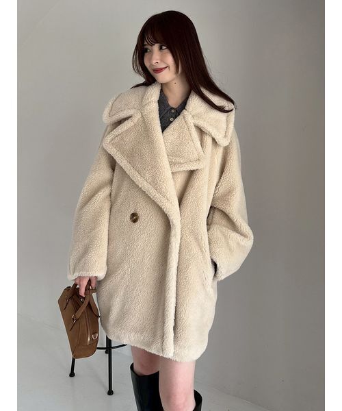 FRAY I.D（フレイアイディー）の「ECOPELボアミドルコート（ムートン