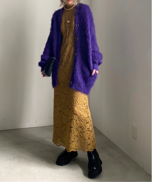 Ameri VINTAGE SLENDER LACE DRESS Mサイズ Ameri VINTAGE SLENDER