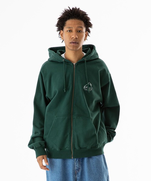 BACKSIDE SLANTED OG ZIP HOODED SWEATSHIRT（パーカー）｜XLARGE
