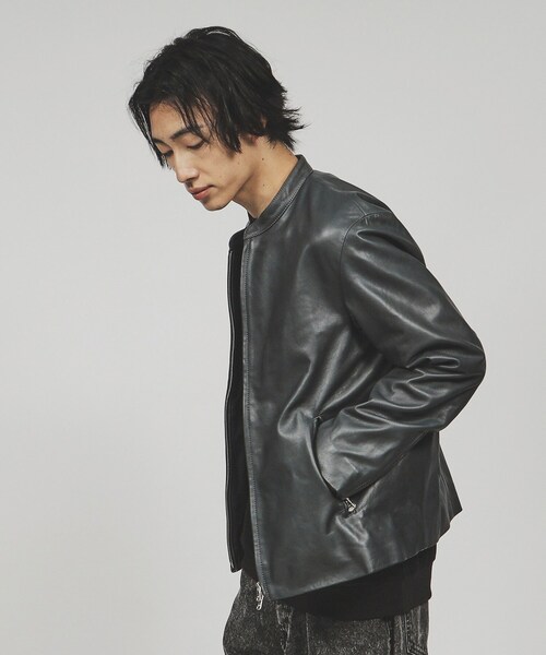 羊革 シングルライダース 黒 THE SHOP TK ラムレザージャケット