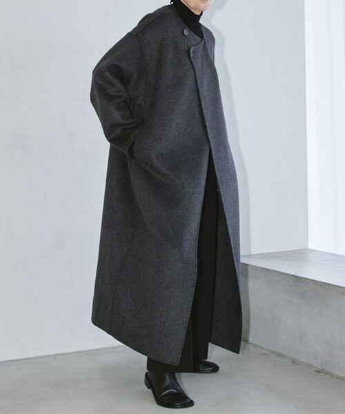 TODAYFUL/トゥデイフル】ストールウールコート（ノーカラーコート