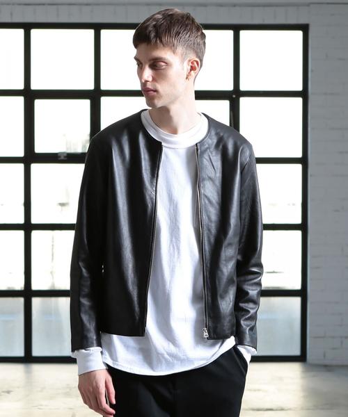 ハレ HARE ハレ ノーカラーレザーライダース ノーカラーレザー