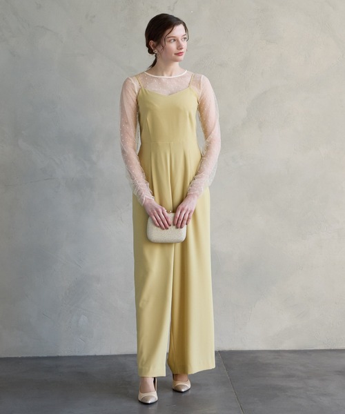 WEB限定】チュールフリルベスト×キャミソールオールインワン セット