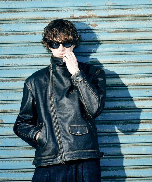 High Neck Leather Jacket / ハイネックレザージャケット（ライダース