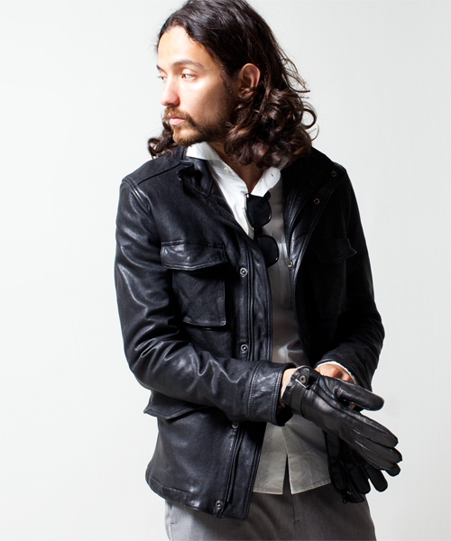 ナノユニバース シングルライダース ゴートレザー レザージャケット