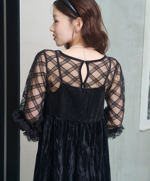 セール】【結婚式/オケージョン/2サイズ展開】シアーチェック×ベロア