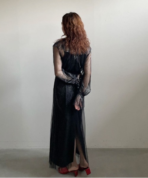 Ameri（アメリ）の「GLITTER FRILL COLLAR DRESS（ワンピース）」 - WEAR