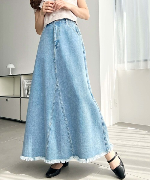 セール】リメイク風デニムスカート（デニムスカート）｜moment+