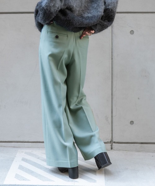 セール】『TALLサイズ/WEB限定』ウールライクダブルタックワイドパンツ