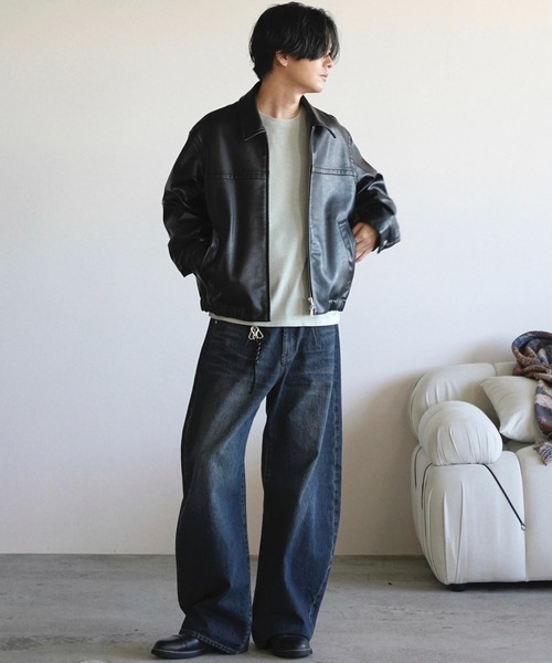 ARTIFICIAL GRAIN / FAUX SUEDE ZIP BLOUSON（ブルゾン）｜WYM LIDNM