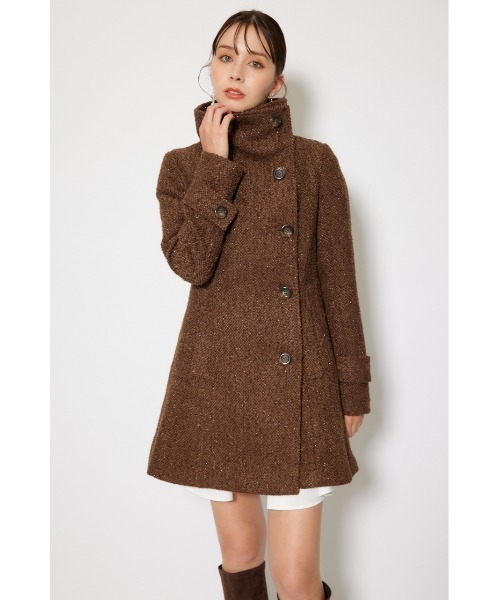 セール】25オーバーネックシンデレララインミニコート 秋服 冬服