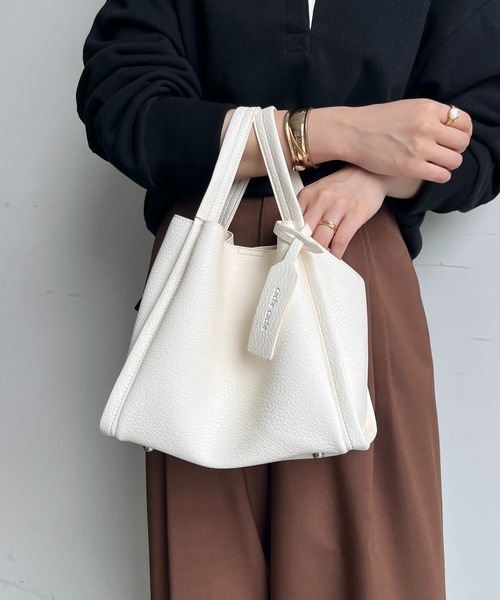 ミニショルダー付ソフトレザー調ミニバッグ（ハンドバッグ）｜DouDou