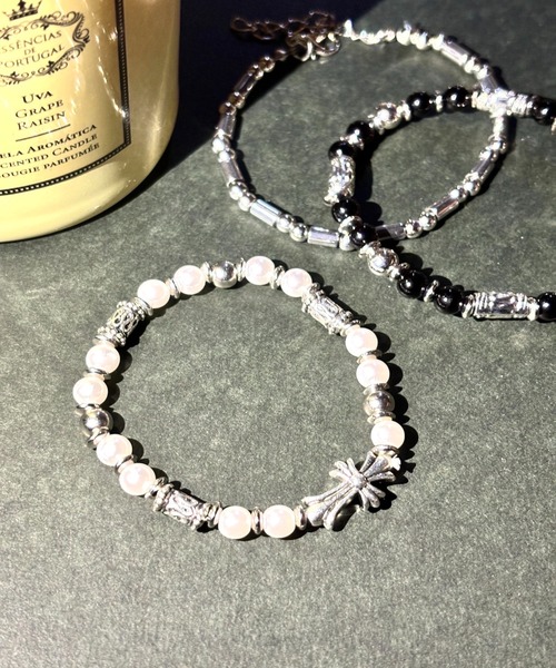 セール】メンズ シルバー ビーズ ブレスレット（ブレスレット