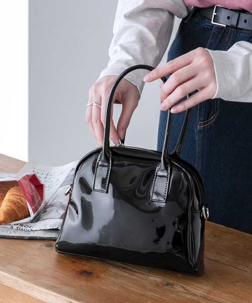 BONLECILL（ボンルシール）の「2way エナメル コンパクトボストン