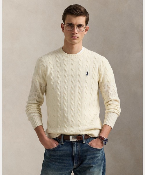 ケーブルニット ウールカシミヤ セーター（ニット/セーター）｜POLO