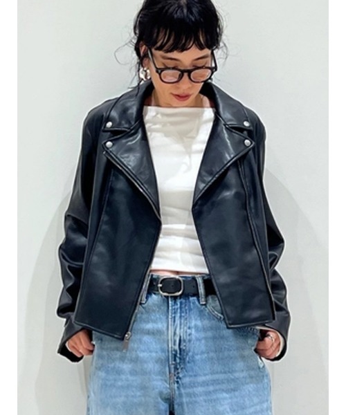 GAP（ギャップ）の「ヴィーガンレザー ライダースジャケット