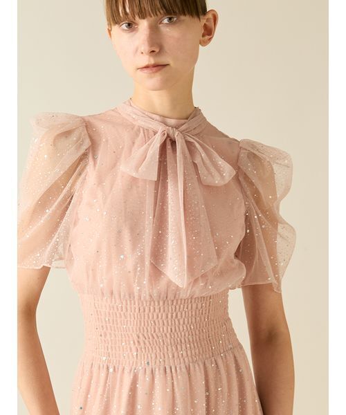 限定サイズ】ハーフスリーブラメチュールドレス（ドレス）｜FURFUR