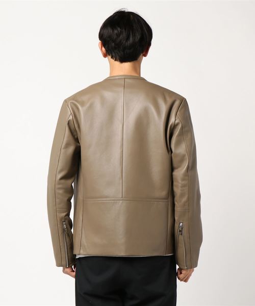 極美品 羊革 Lアダムエロペ シングルライダースジャケット黒Wジップ