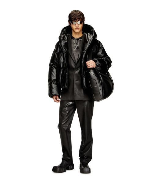 メンズ ブラックパファージャケット W-MYLEY（ブルゾン）｜DIESEL