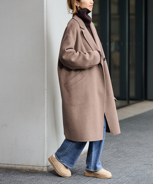 Super160sチェスターミドルコート38キャメル noble Super160s