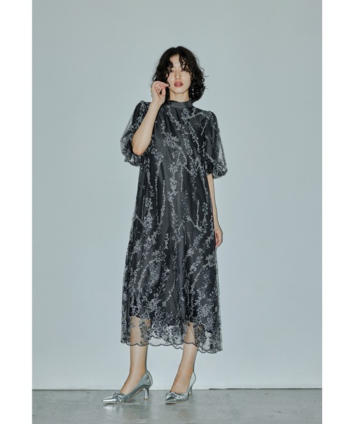 セール】刺繍レースAラインドレス マタニティ 妊婦 結婚式 二次会 成人