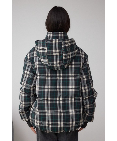 セール】B-HEAT フード付き中綿チェックジャケット（ブルゾン）｜AZUL