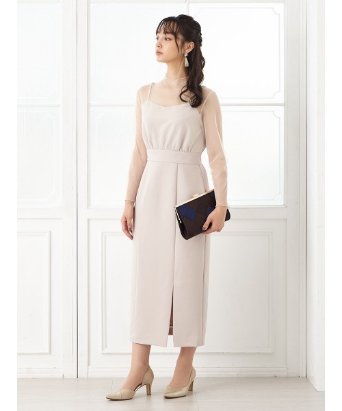 AIMER（エメ）の「【WEB限定】チュールスリーブプチハイネックタイト