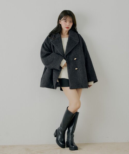 金釦シャギールーズコート（その他アウター）｜Chico（チコ）の